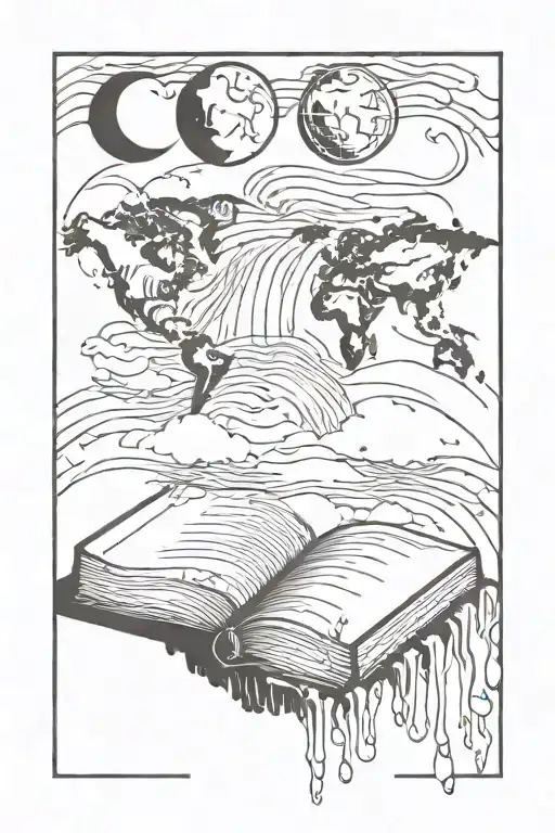 Books Coffee Moon World Map In A Waterfall