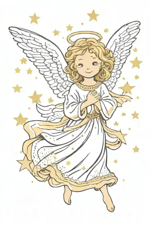 Angel With Stars Shining