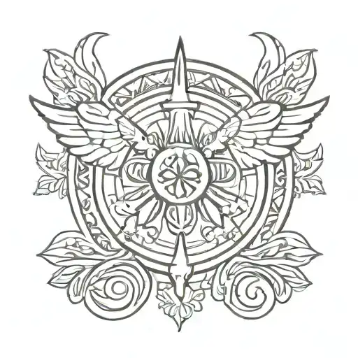 Zia Symbol Incorporated Within The Design Incorporating Elements