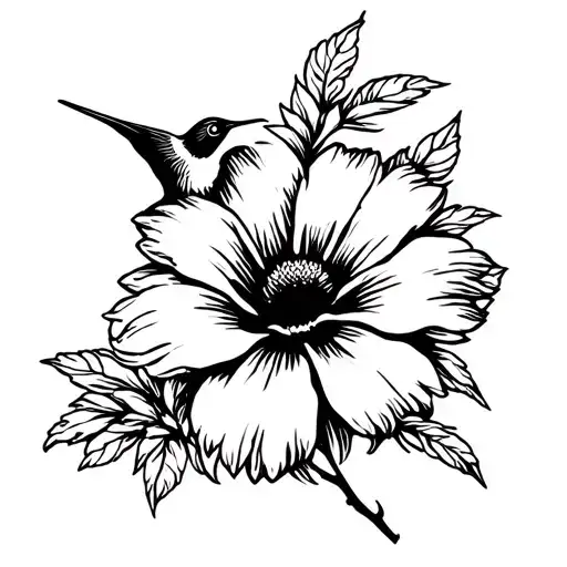 Flower And Hummingbird