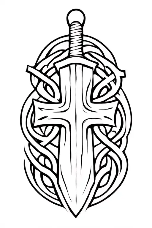 Dagger With Celtic Knot Cross Handle