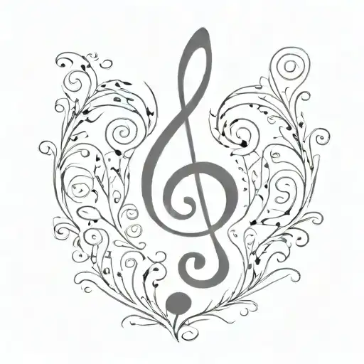 Treble Clef Heartbeat Line