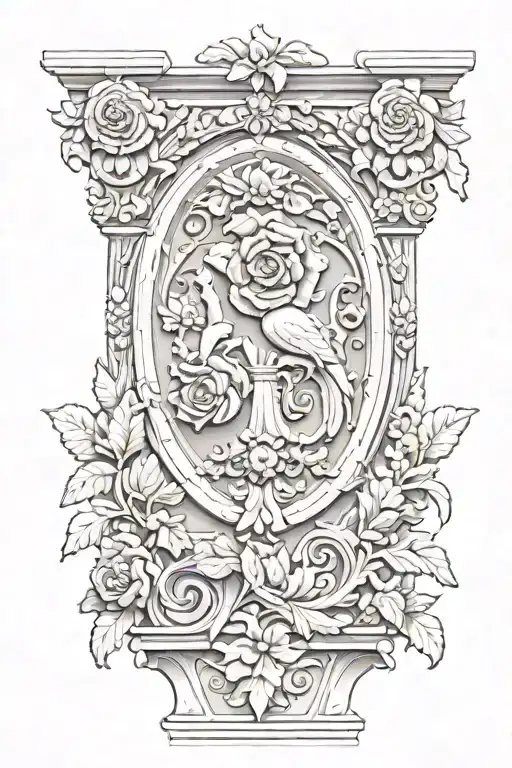 Patern Acanthe Rose Dieu Grec Statue