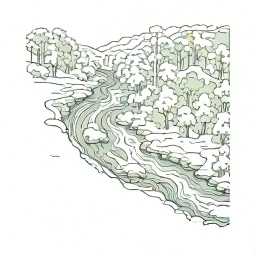 River Flowing Through A Dense Forest Landscape