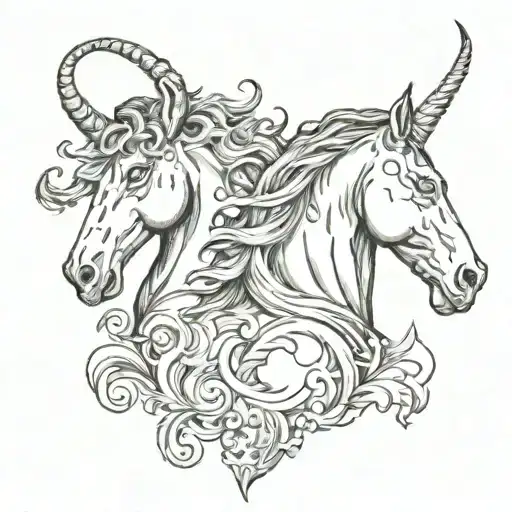 Capricorn And Horse Head