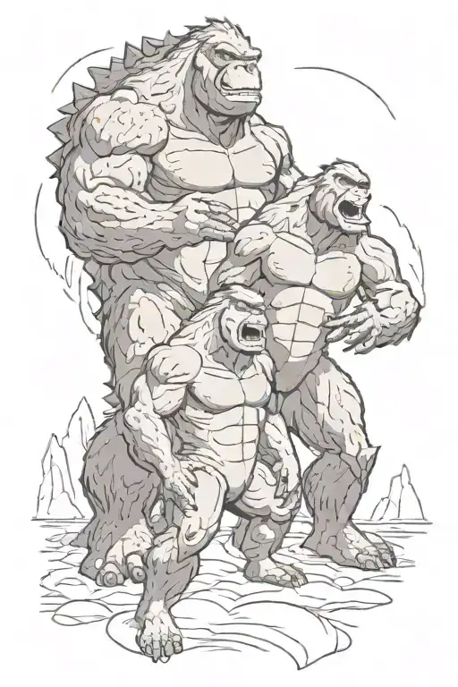 Godzilla And Kong Enjoying A Moment