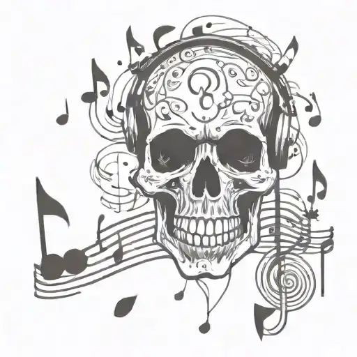 Skull With Music Notes