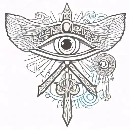 Egyptian Cross And One Eye