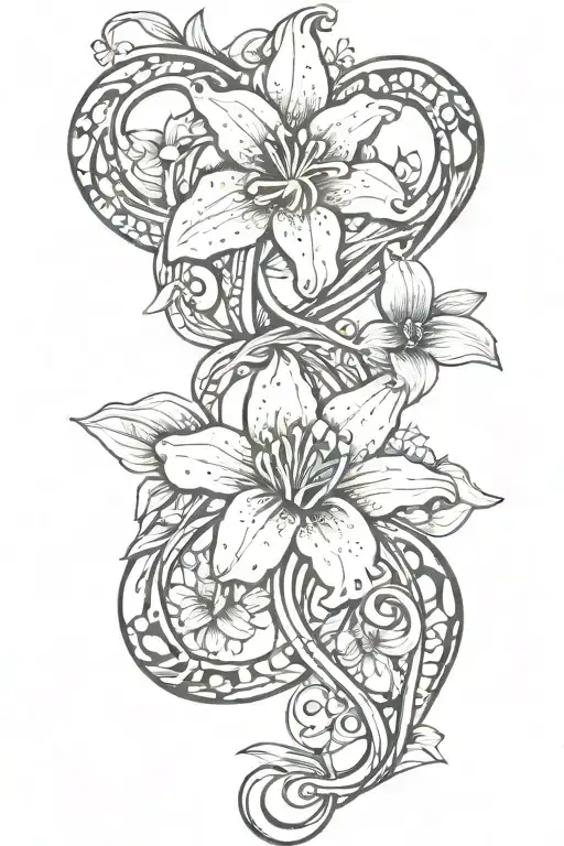 Infinity Symbol With Lilly Flower