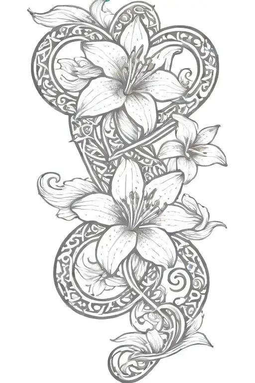 Infinity Symbol With Lilly Flower