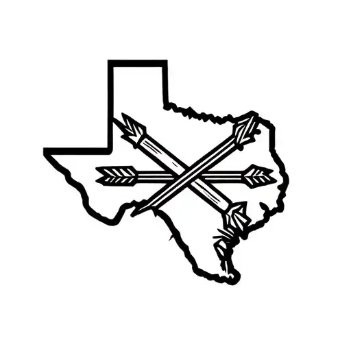 Map Of Texas With Crossed Arrows