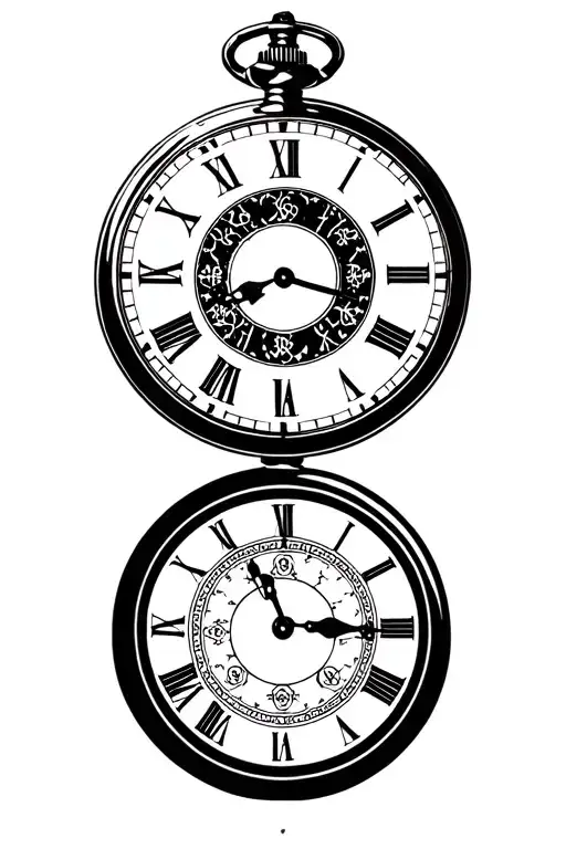 Compas Pocket Watch Black