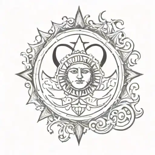 Moon And Sun Tarot Card Simbols