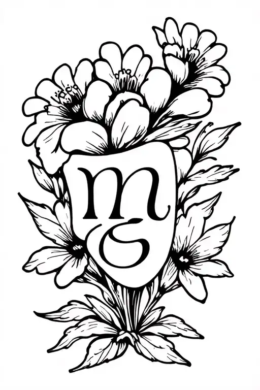 Flower Bracelet With The Initials M And G Representing Maternity