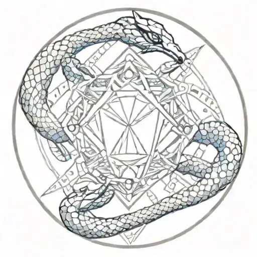 A Diamond With Three Greek Gods Face On It One Cobra