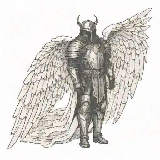 Dark Medival Knight With Worn Angel Wings
