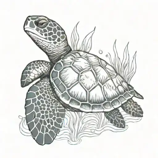 Sea Turtle Underwater 7Cm 10Cm