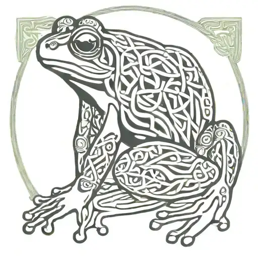 Art Nouveau Frog With Celtic Knotwork