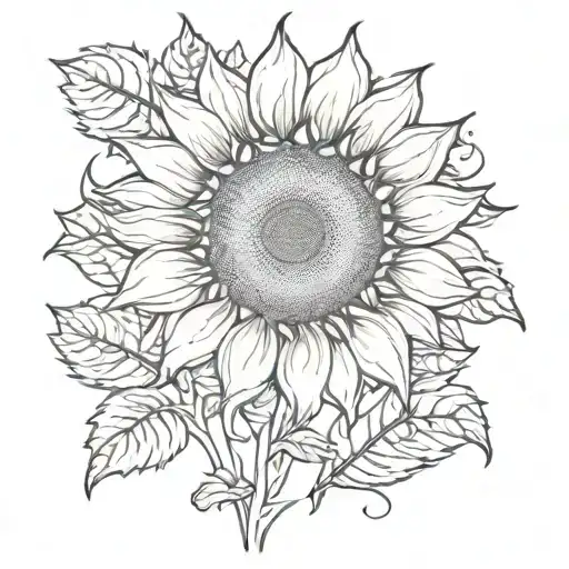 Sunflower With Gemini Sign Incorporated