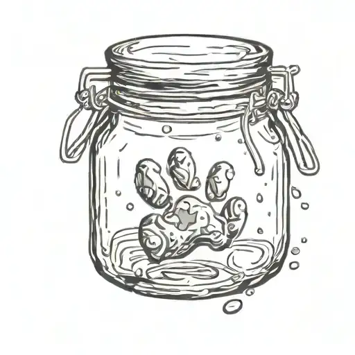 Jar Of Honey And A Dog Paw Print