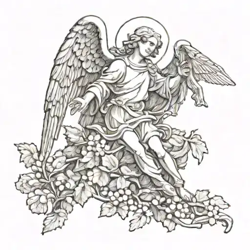 Archangel Michael In Foul Glory Vine With A Baby
