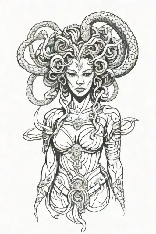 Medusa Gargona In Cyberpunk Style
