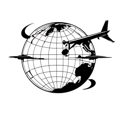 Terrestrial Globe And Plane And Nearby