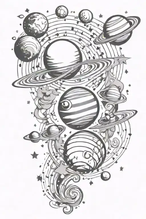 Planets And Music Themed