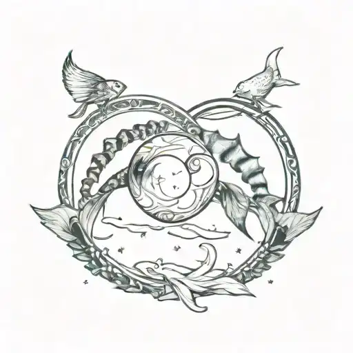 Two Moons With Pisces Sign