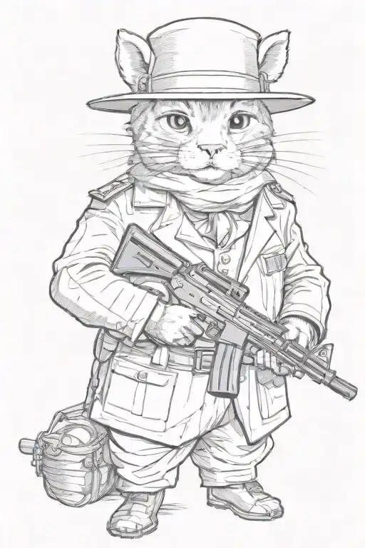 Make Him Hold A Tommy Gun And Make The Lines Cleaner