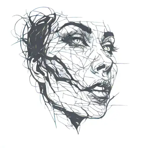 Horror Abstract Woman Face