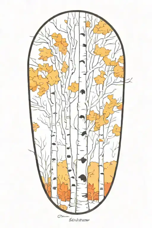 White Birch And Maple Trees On Fire