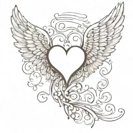 A Heart With Angel Wings Spread