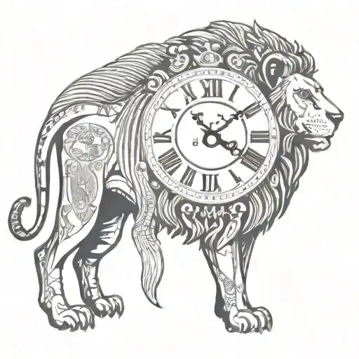 Egyptian Lion Clock Face