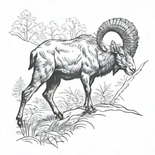 Ibex In The Forest