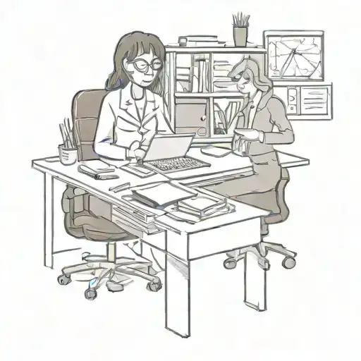 Simple Funny Two Ladies Hard Work Office
