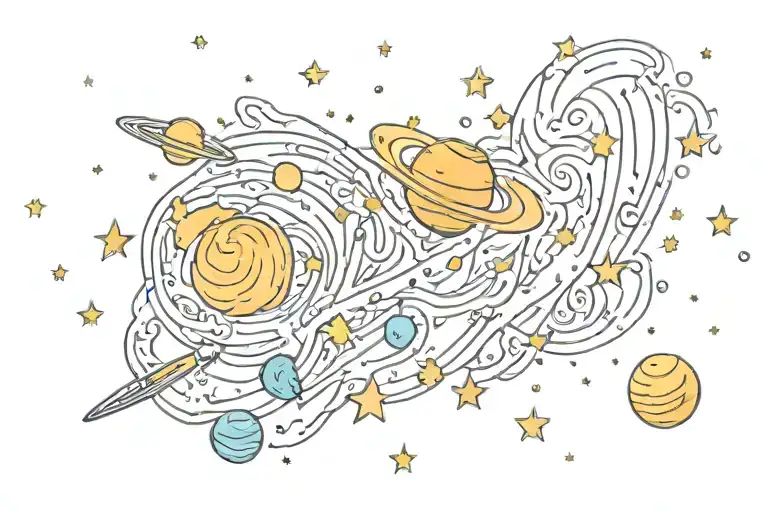 A Doodle Of A Galaxy Filled With Stars