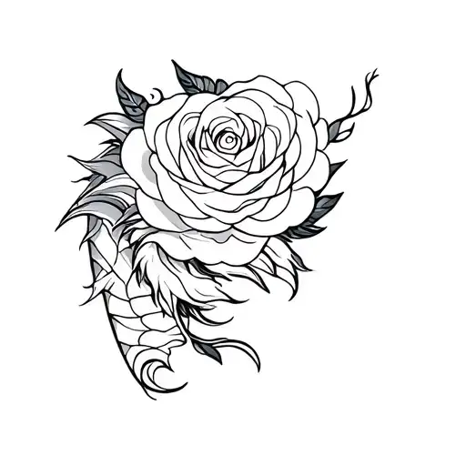 Dragon Head And Rose