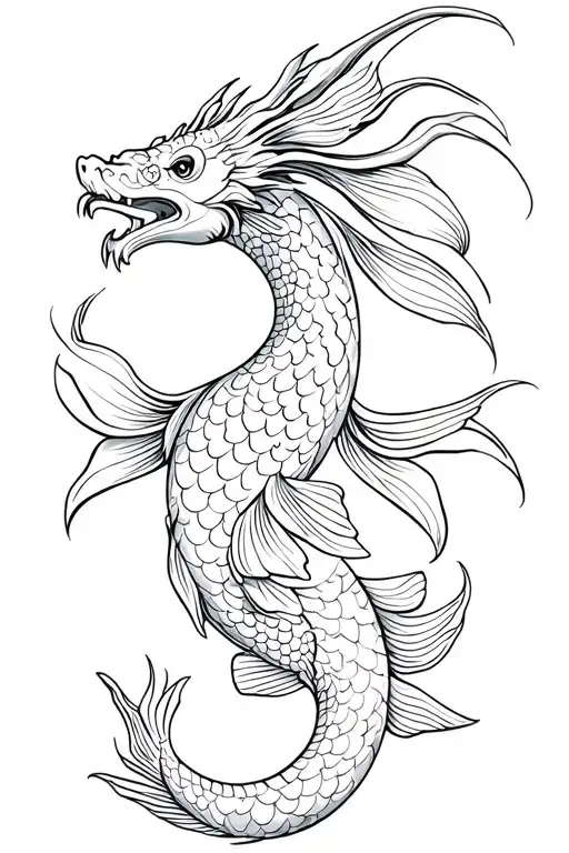 Koi Fish Dragon