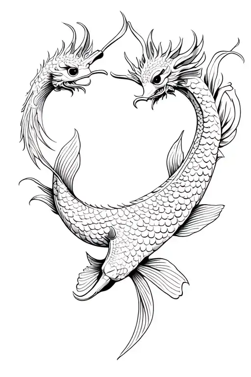 Koi Fish Dragon