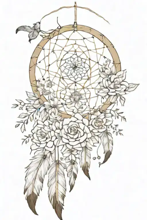 Full Moon Aries Flower Dream Catcher