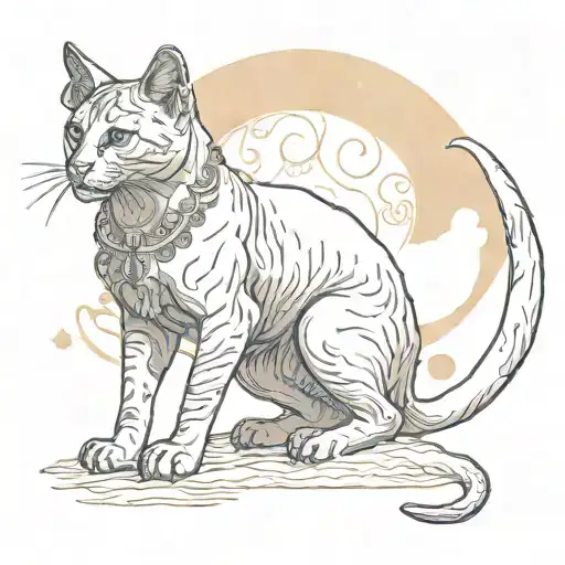 Cat Sphinx Moon Back