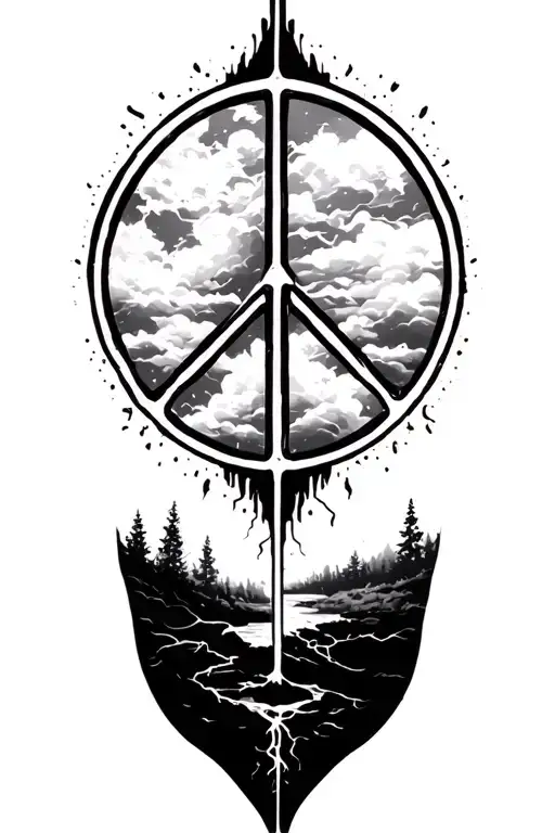 Peace And Lightining Storm And Time And Nature