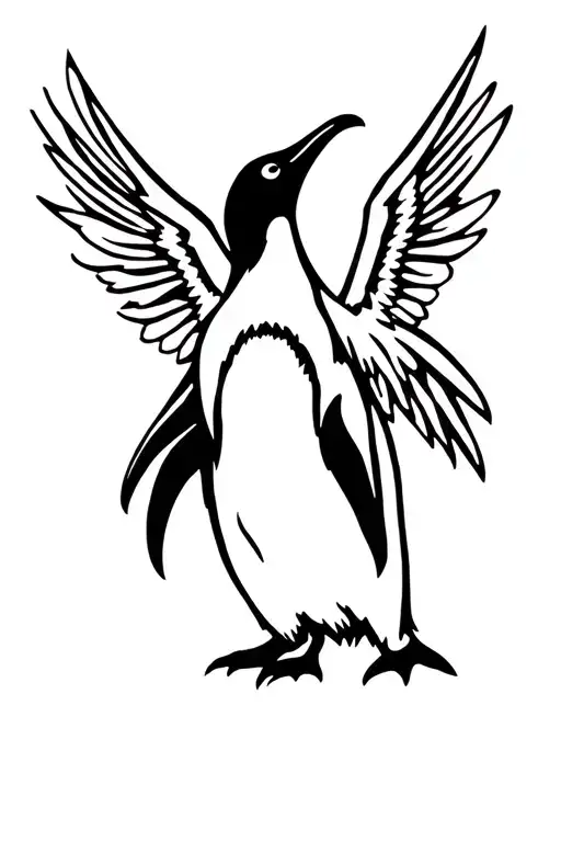 Angry Penguin Folded Wings