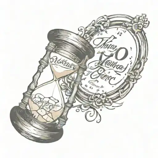 Hourglass Cracked With Words Memento Mori Written On It