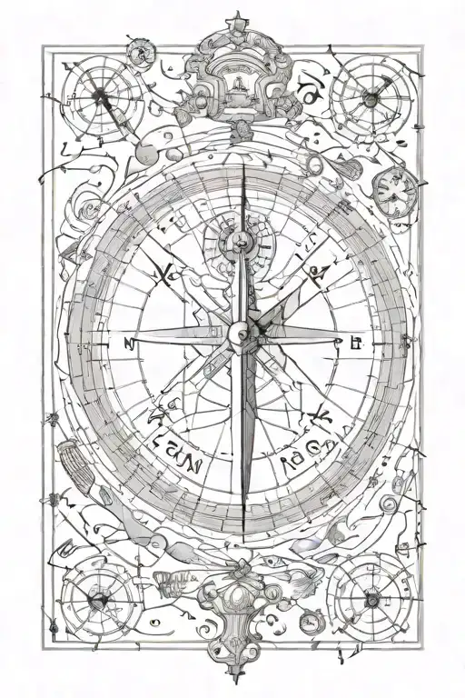 Compass Surrounded By Various