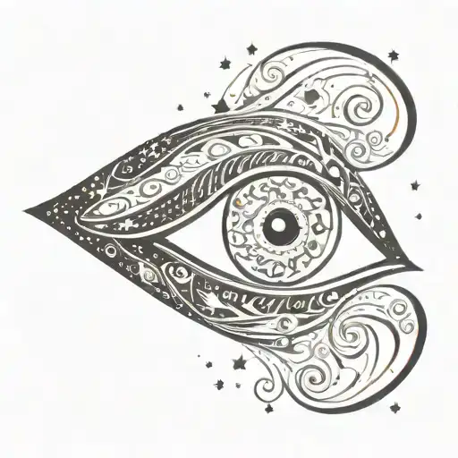 Evil Eye In Galaxy Filled With Stars