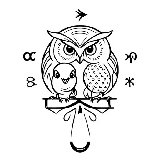Mouse And Owl On A Libra Zodiac Sign