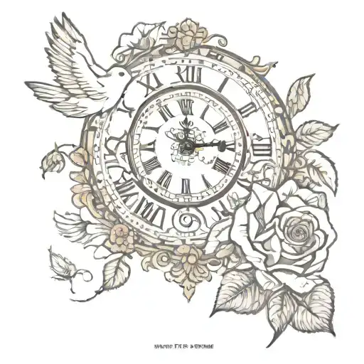 Clock Rose Dove Eye Heat