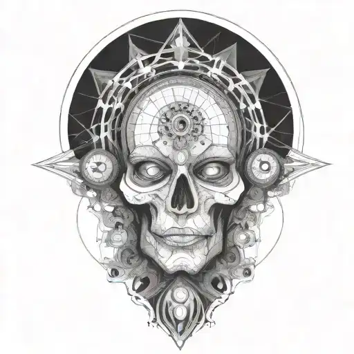 Abstract Singer And Fractal Spiral Dot Work